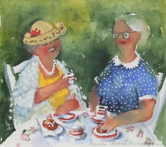 ANNICA UNNARYD SCHÖNHULT. Akvarell, signerad.