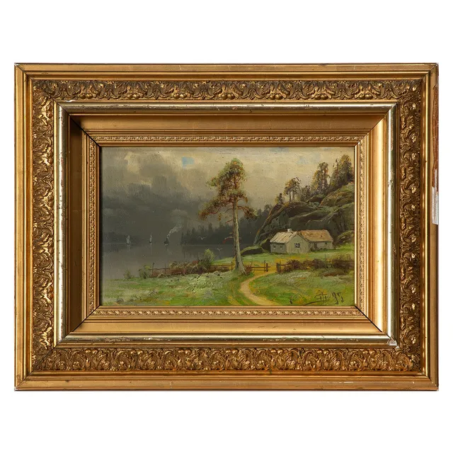 JULIA STRÖMBERG. Olja på pannå, monogramsignerad och daterad 1895..