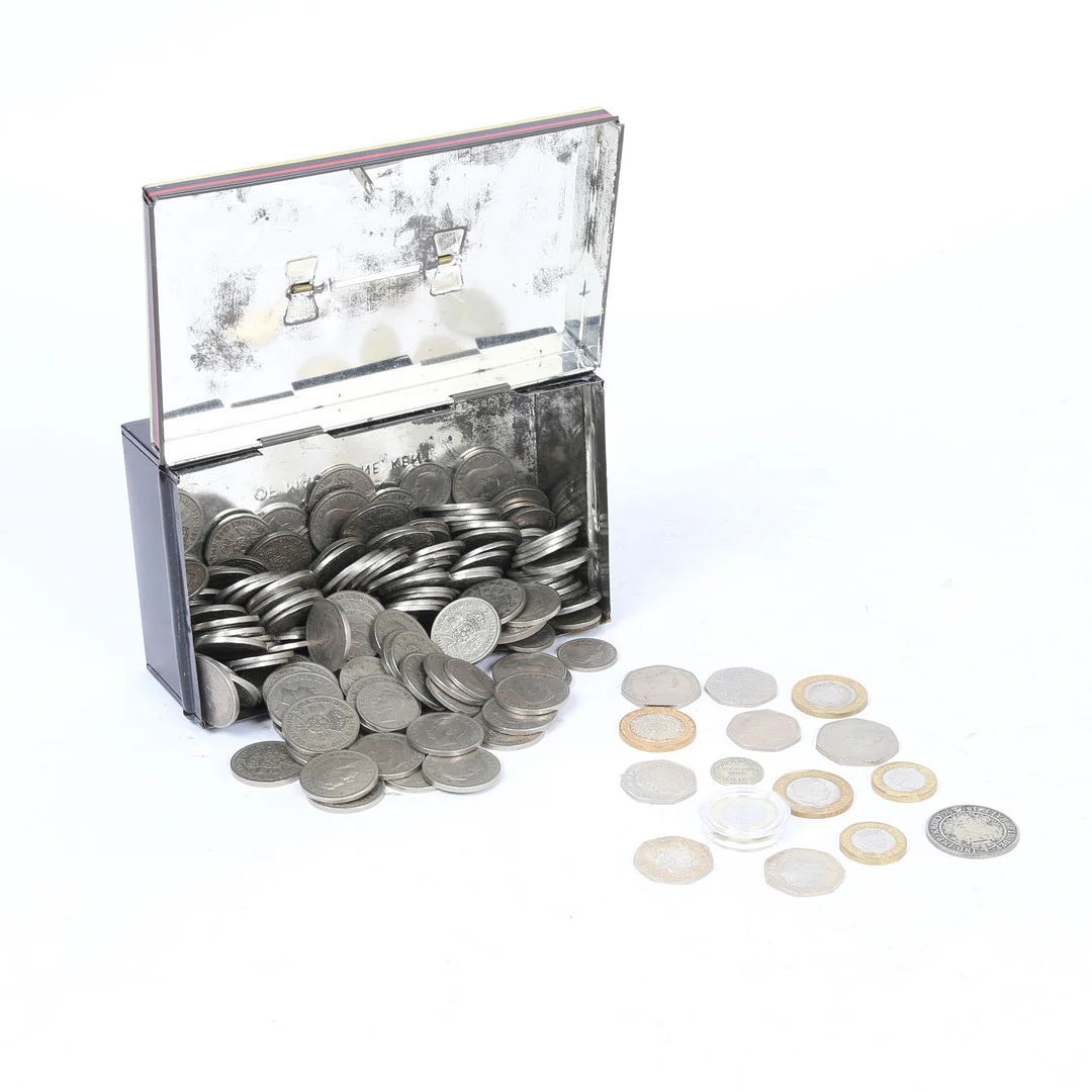 Collection of coins including Victorian 1896 Half Crown. — Coins & Banknotes — Bishop & Miller