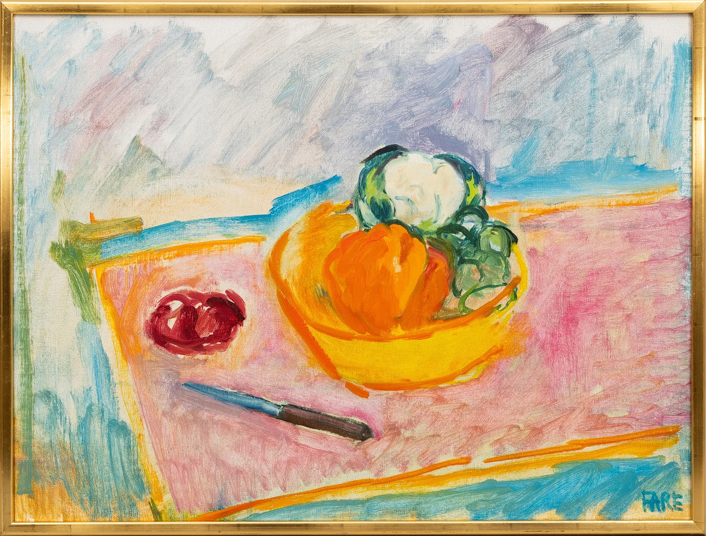 LEOPOLD FARE. "Stilleben med rotfrukter", olja på duk, signerad Fare. — Paintings — Auktionshuset Kolonn