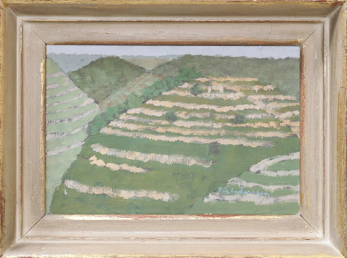 PÄR ANDERSSON. "Vinbergen i Alba Rhonedalen", Olja på duk, signerad och daterad 1951 a tergo. — Paintings — Gomér & Andersson Nyköping