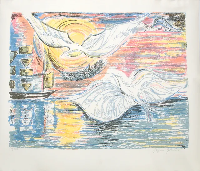 DAGMAR GLEMME. Komposition, litografi, signerad och numrerad 94/150.