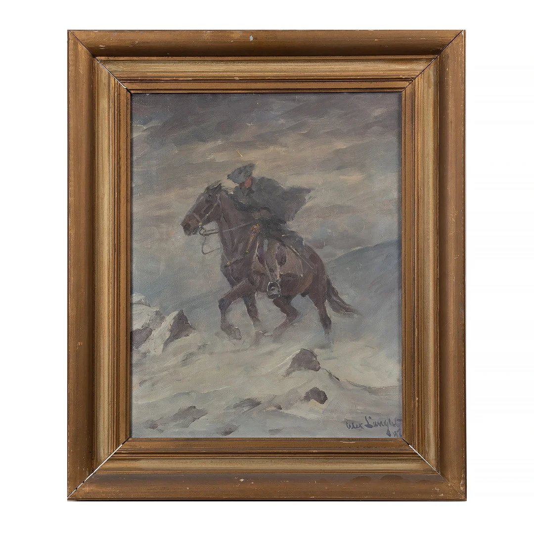 ALEXANDER LANGLET. Karl XII, olja på duk, signerad, daterad -47. — Paintings — Stockholms Auktionsverk Göteborg