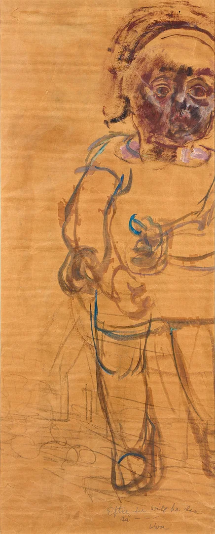 VERA NILSSON. "Nian", porträtt av Anna-Lisa Olson. — Drawings — Uppsala Auktionskammare
