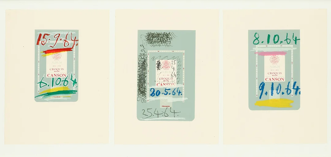 PABLO PICASSO. EFTER. Tre litografiske tryk fra mappen „LE GOUT DU BONHEUR“. — Engravings & Prints — Palsgaard Kunstauktioner