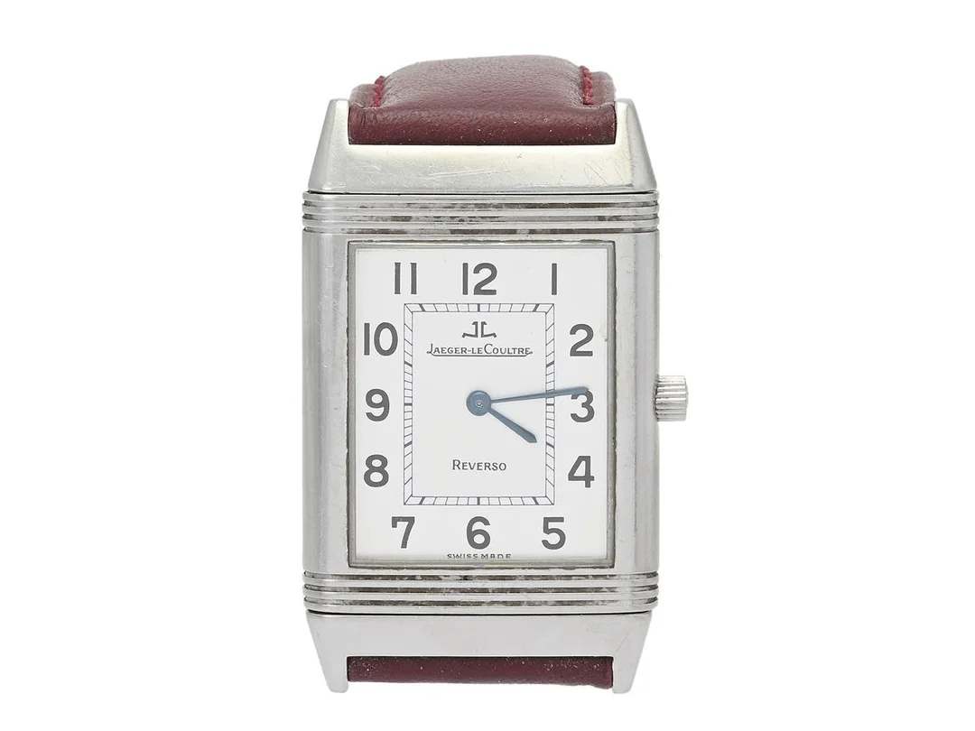 JAEGER-LE COULTRE, Reverso, Classique, Cal 608, Serie nr. 1679438, Ref nr. 250.880.082, Boett nr. 250.8.08, damur, 23 x 33 (38,5) mm, stål, quartz, safirglas, defekt (går ej, akut servicebehov). läderband, viklås, ca 1997. — Klockor/Jaeger-Le Coultre — Kaplans