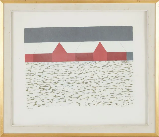 PHILIP VON SCHANTZ. "Roslagsvinter" färglitografi, signerad, numrerad 223/323 Föreningen för grafisk konst portfölj 1994.
