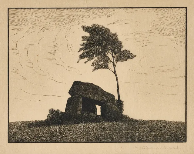 WALDEMAR BERNHARD (Linköping 1890-1965 Bromma), Stenröse, signerad, träsnitt.