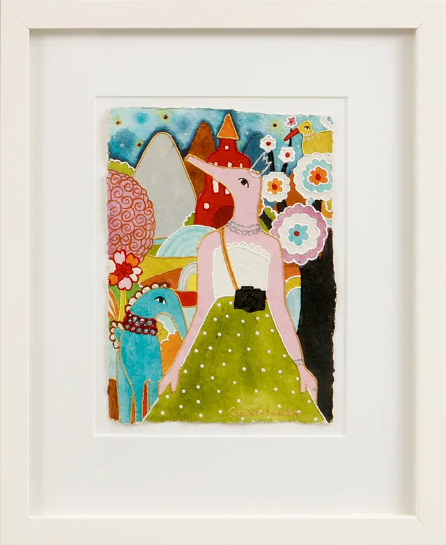 CHARLOTTA SANDBERG. Blandteknik, Figurkomposition, signerad.