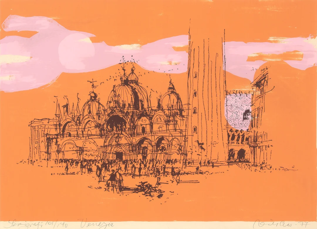 Aas, Nils — "Venezia" 1977 — Kunst/Grafikk — Blomqvist
