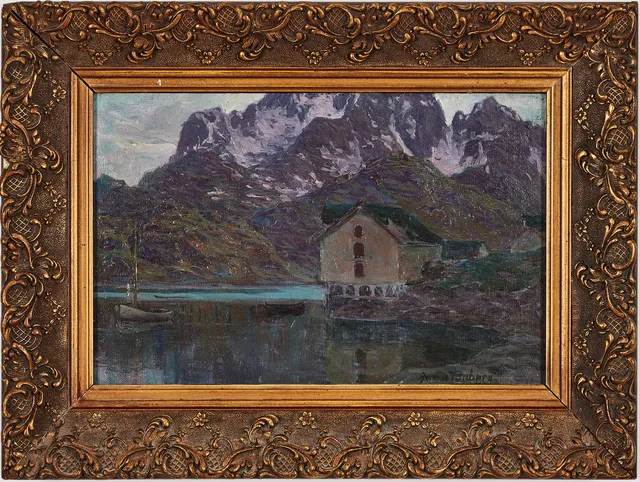 ANNA BOBERG. Landskap, olja på duk, signerad.