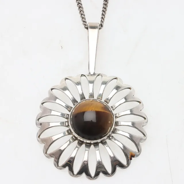HÄNGE med kedja, sterlingsilver & tigeröga, Alton.