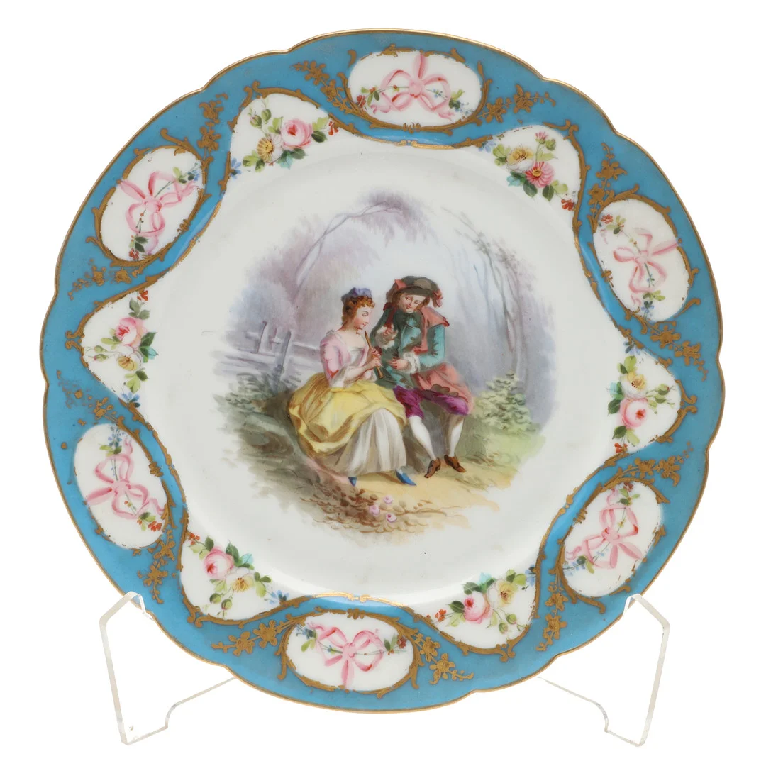 SEVRES STYLE PORCELAIN PLATE. — European — Lawrences Auctioneers