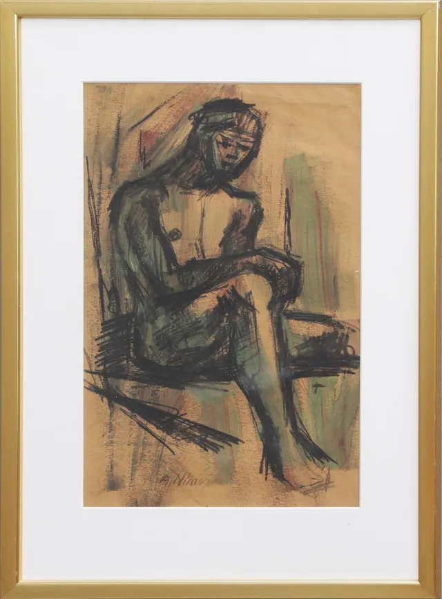 ARVID NILSSON. BLANDTEKNIK, på papper, signerad.