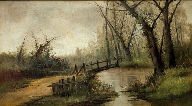 RAMIRO LAFUENTE. ÓLEO SOBRE LIENZO "PAISAJE OTOÑAL".