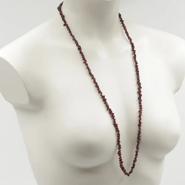 HALSBAND MED RÖD/RÖD VIOLETTA GRANATER (84cm).