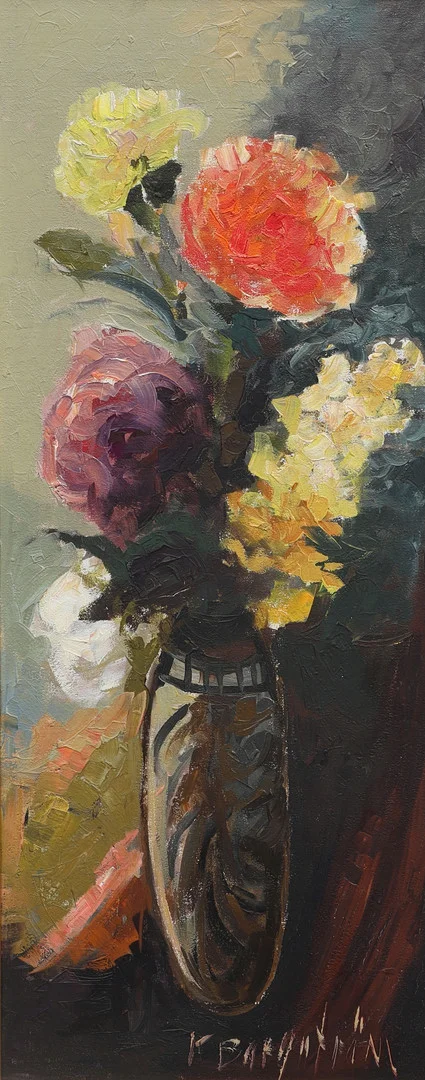KARIN BORGSTRÖM. Olja på duk, blomsterstilleben, signerad, 1900-tal. — Paintings — Ekenbergs Auktioner