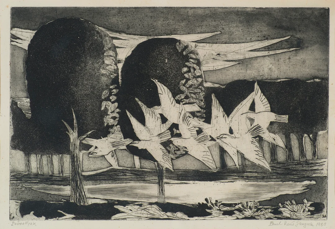 Gauguin, Paul René — Fugleflukt, 1953 — Kunst/Grafikk — Blomqvist