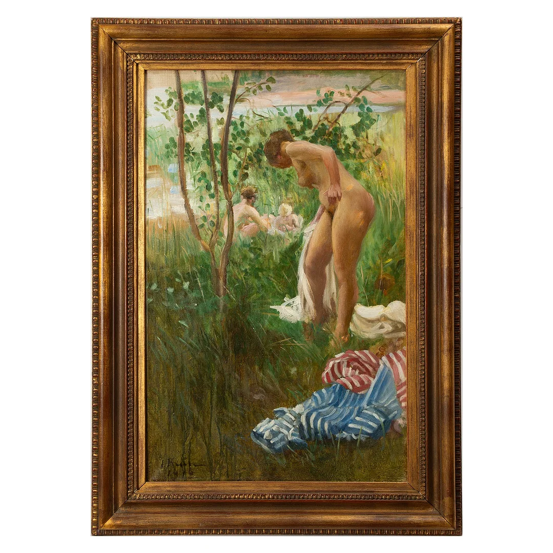 INGRID RUIN. "Badande flickor". — Paintings — Stockholms Auktionsverk Göteborg