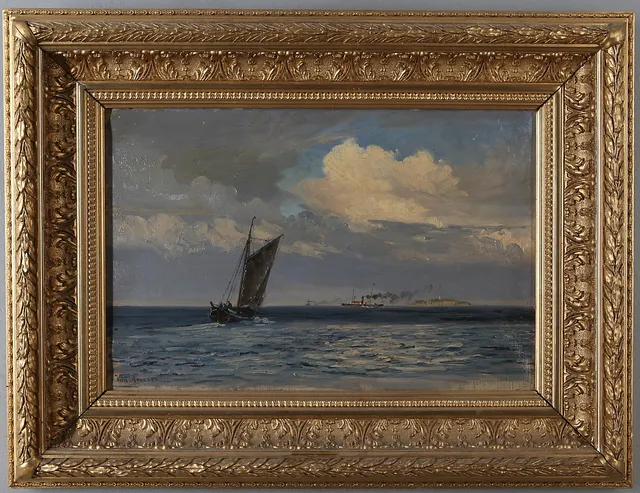 VILHELM ARNESEN. Marint motiv, olja på duk, signerad.