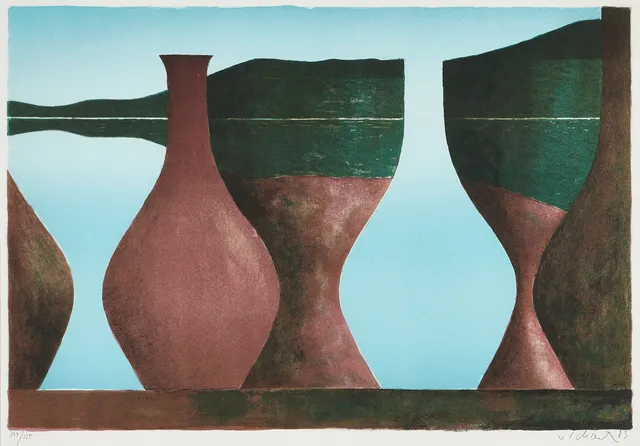 PHILIP VON SCHANTZ (1928-1998): komposition, signerad, -83, ed 134/135, färglitografi.