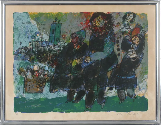 THEO TOBIASSE. "Partout où tu iras, j'irai", färglitografi, signerad och numrerad 55/200.