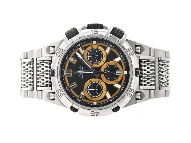 Festina Chrono Bike, stål, 46mm, quartz, datum, kronograf, safirglas, boettnr.F16774, med box