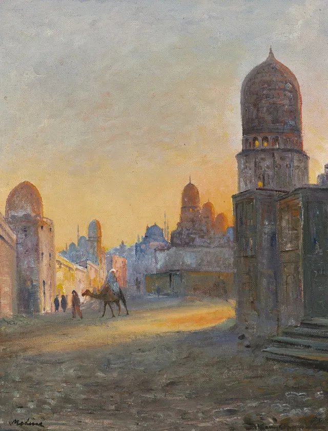 JENS KONGSHAMMER (Danmark 1884-1954), Gatuscen från Medina, signerad, olja på duk.