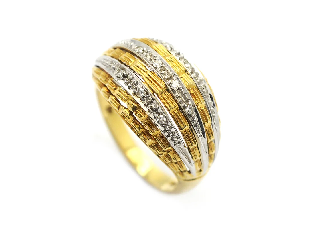 RING, 18K guld, 10 åttkantslipade diamanter ca 0,10 ctv, stl 17,25 mm, vikt 6,5 g. — Smycken/Ring — Kaplans