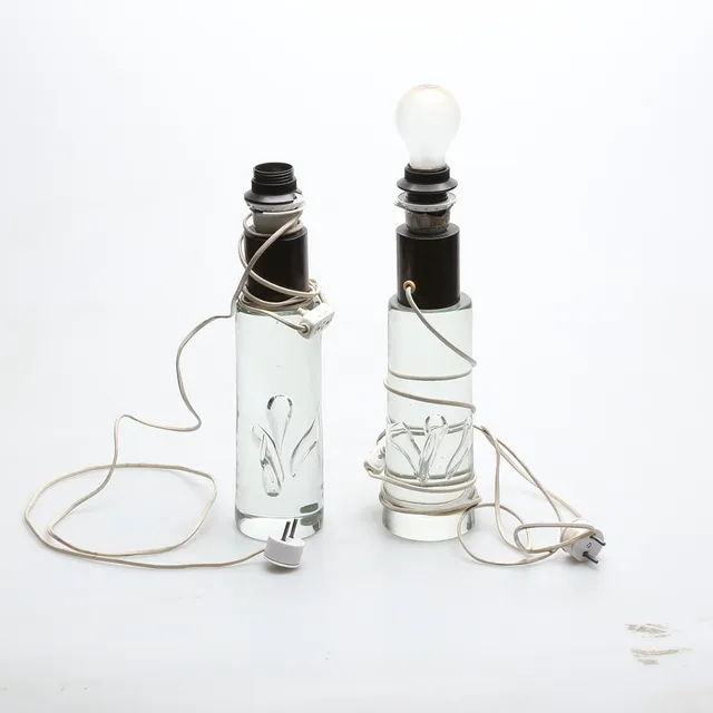 BORDSLAMPOR, 1 par, glas, 1900-tal.