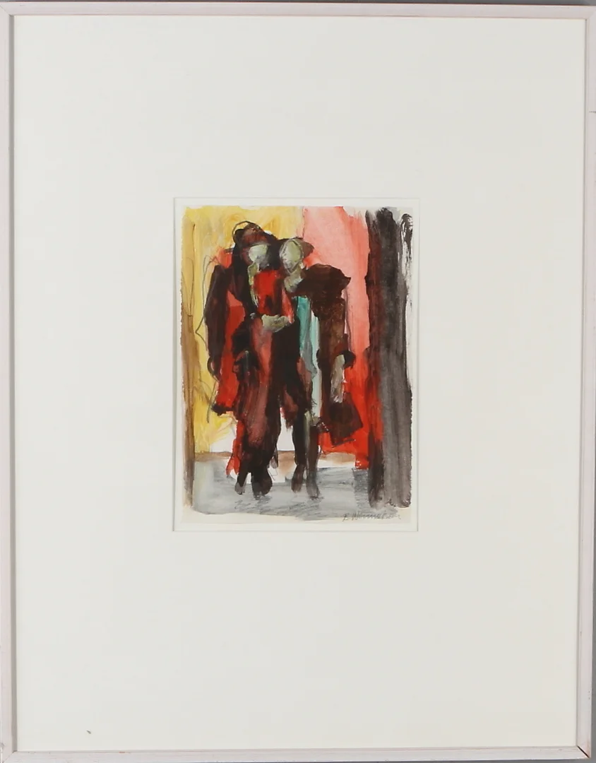 BERNDT WENNSTRÖM. Figurkomposition, blandteknik, signerad. — Paintings — Auktionshuset Kolonn