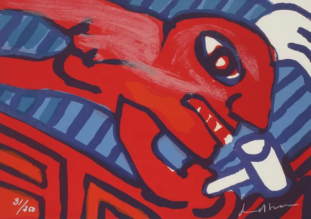 BENGT LINDSTRÖM. Figurkomposition, färglitografi, signerad och numrerad 31/250.