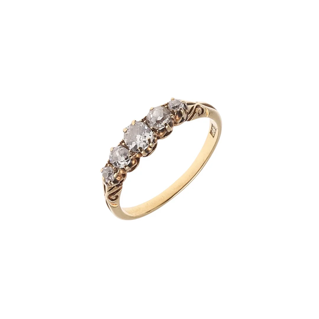 A DIAMOND FIVE STONE RING. — Rings — Lawrences Auctioneers
