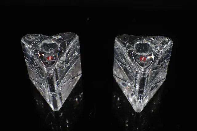 TIMO SARPANEVA. Ljusstakar, 2-stycken, glas, "Arkipelago", Iittala.
