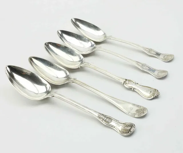 MATSKEDAR, 5 st, silver, Sverige, 1855-1872.