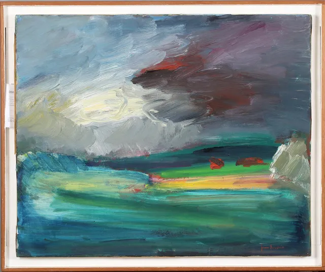 JONNE BERGSTRÖM. "Stormaning", olja på duk, signerad.
