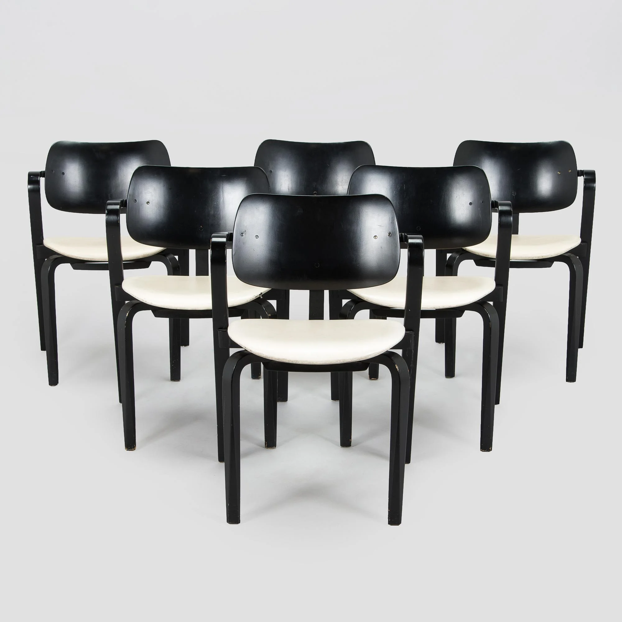 Ilmari Tapiovaara, tuoleja, 6 kpl, "Aslak", Asko 1960-luku. — Design/Möbler — Bukowskis