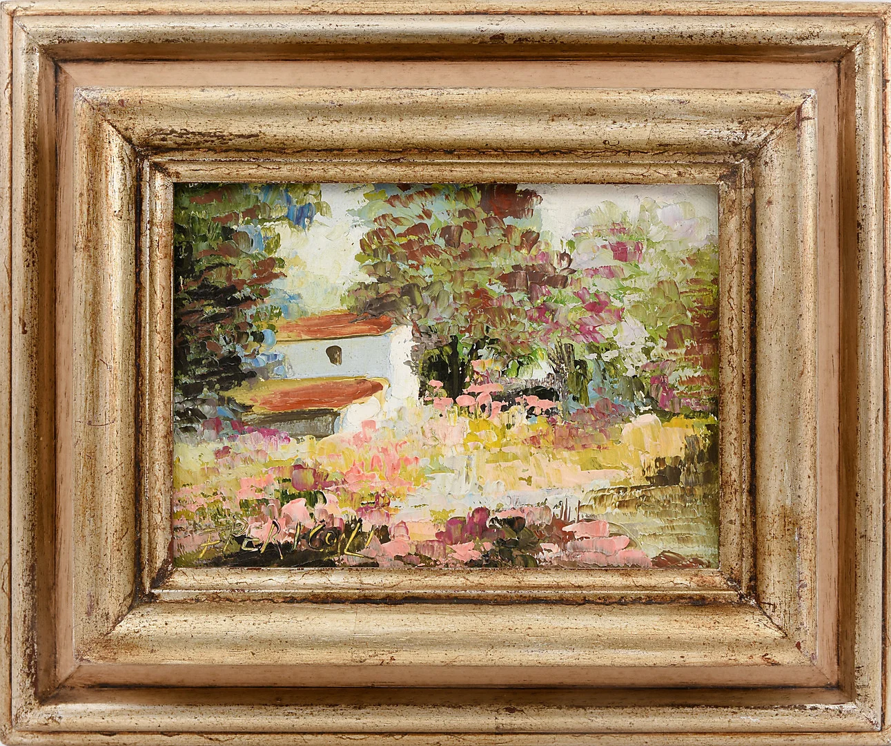F. PERIGOIL. "Landhaus", Öl auf Leinwand, sign., dat. 1985. — Paintings — Auktionshaus von Brühl