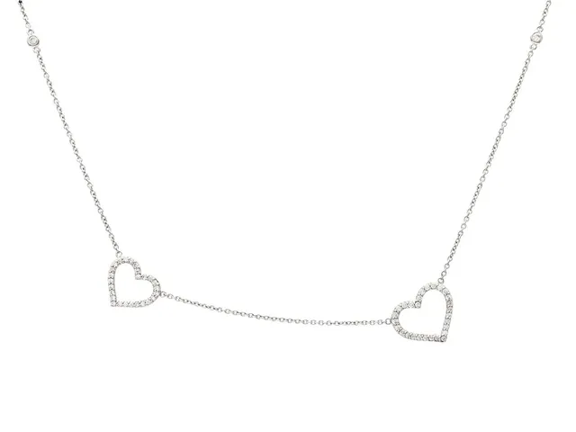 GASSAN, collier, 14K vitguld, 57 briljantslipade diamanter ca 0,15 ctv, längd 40 cm, vikt 2,5 g, originaletui samt ytterkartong.