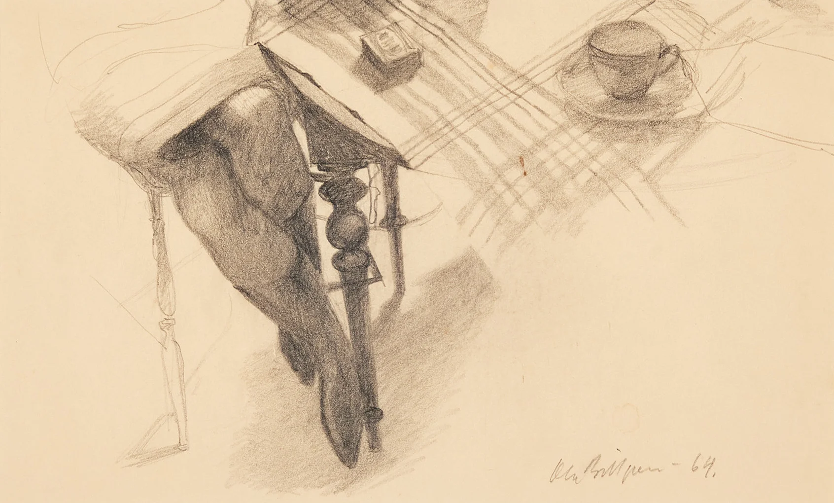 OLA BILLGREN. Utan titel, blyerts på papper, 15,5 x 25 cm. — Drawings — Stockholms Auktionsverk Fine Art