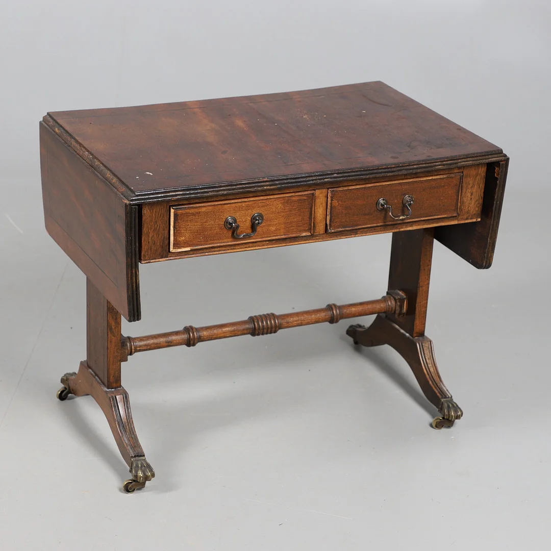 A REPRODUCTION MAHOGANY SOFA TABLE. — Tables — Lawrences Auctioneers