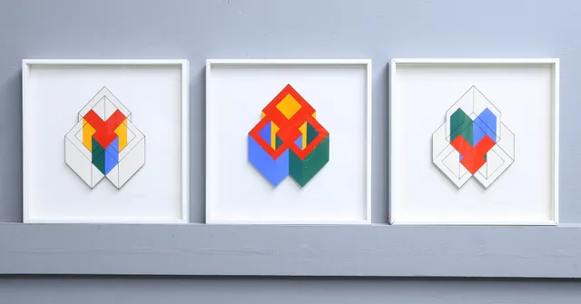 CAJSA HOLMSTRAND. Triptyk, blandteknik, signerad och daterad 1991.
