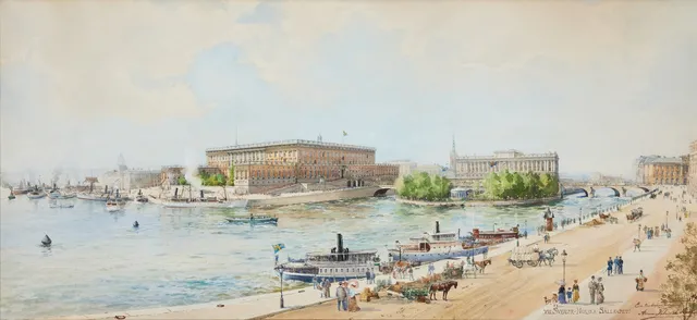 ANNA PALM DE ROSA. Vy över Stockholm slott.
