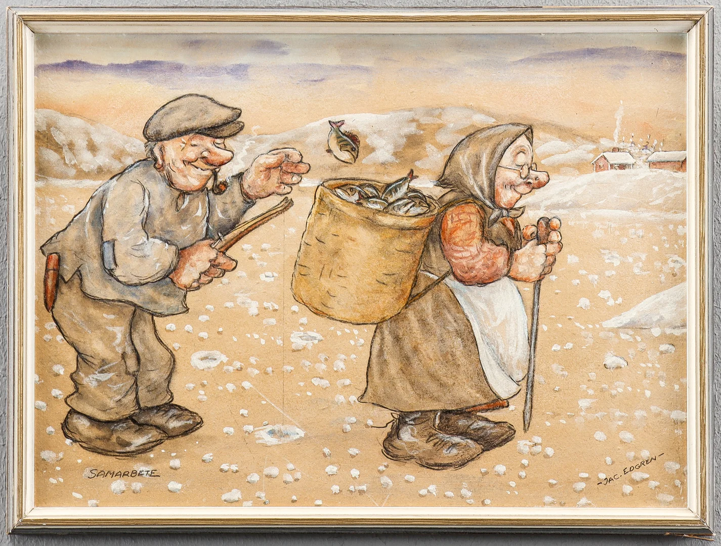 JAC EDGREN. Blandteknik, signerad. — Paintings — Karlstad Hammarö Auktionsverk