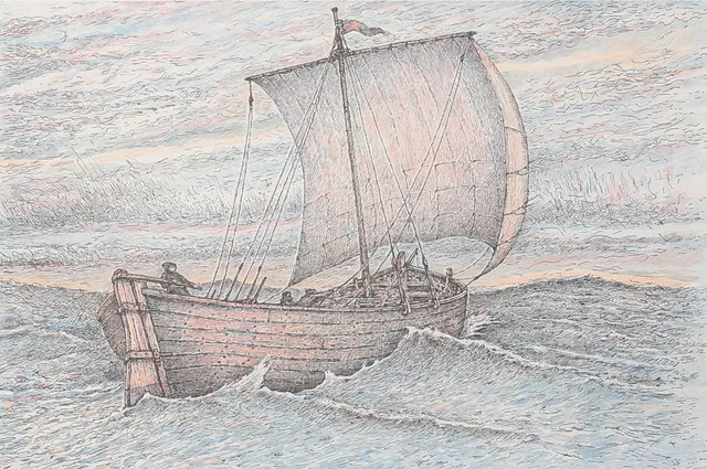 MICHAEL HASKETT. "Oskarshamnskoggen", färglitografi, signerad, daterad 90, numrerad 104/340.