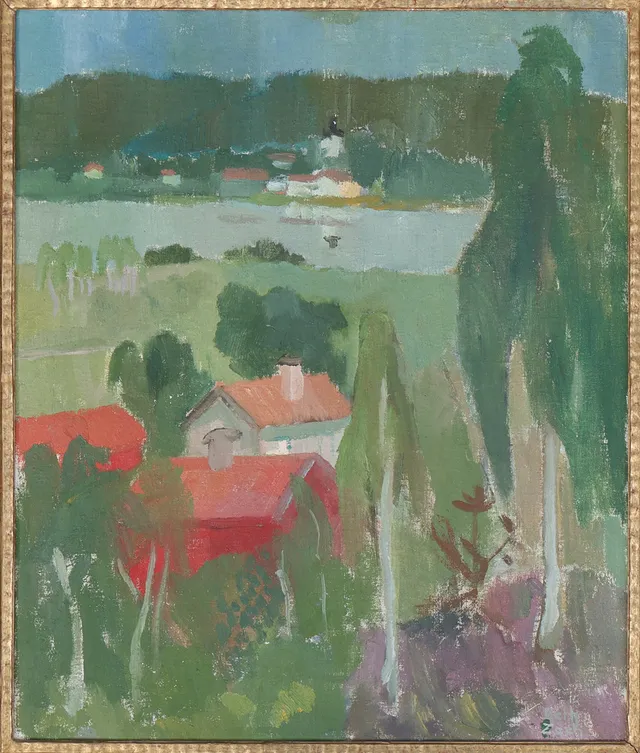 BETH ZEEH. Olja på duk, landskap, signerad.