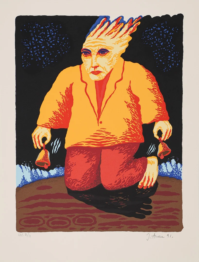 JÜRI ARRAK (1936-2022). "Kellamees", signerad och numrerad HC 2/11, daterad 91. — Engravings & Prints — Crafoord Auktioner Malmö