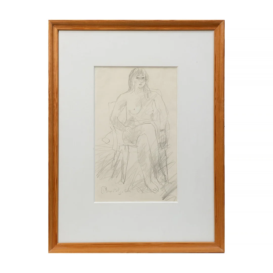 BROR HJORTH. Blyerts på papper, signerad. — Paintings — Stockholms Auktionsverk Göteborg