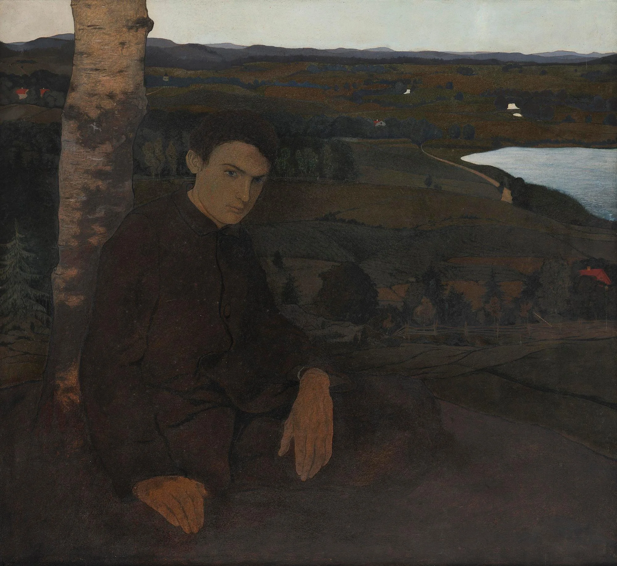 Gerhard Henning, Ung man i landskap. — Bukowskis