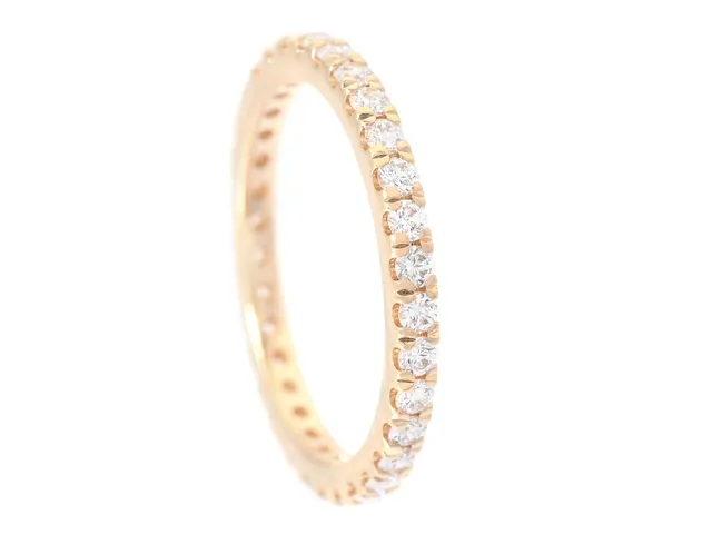 HELALLIANSRING, 18K guld, 33 briljantslipade diamanter ca 0,66 ctv, ca TW-TCr/VVS-VS, stl 16,25 mm, vikt 2,0 g.